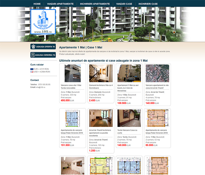 Website de nisa - apartamente si vile in zona 1 Mai Bucuresti