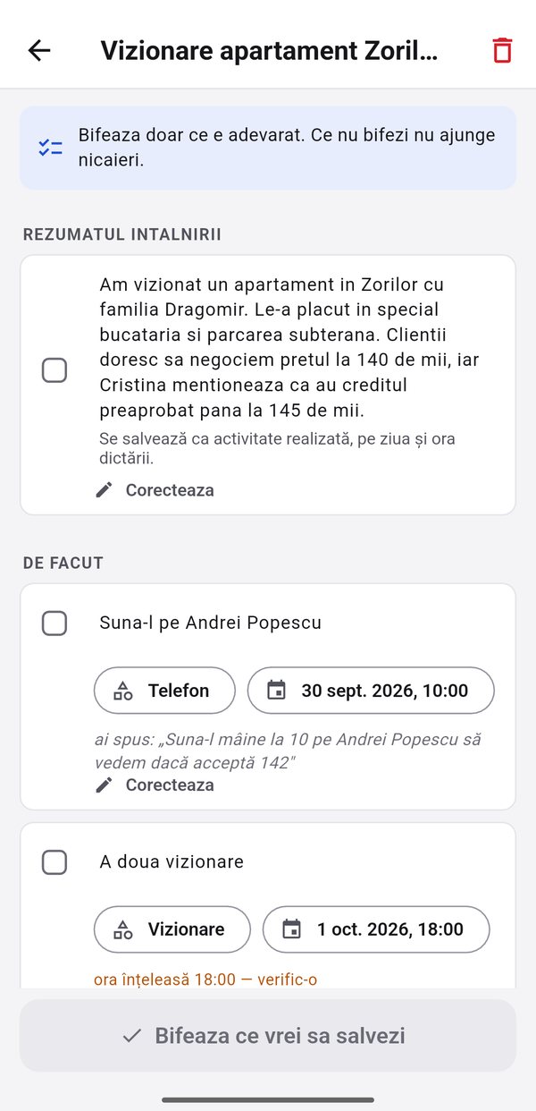 Asistent vocal în aplicația SoftImobiliar CRM