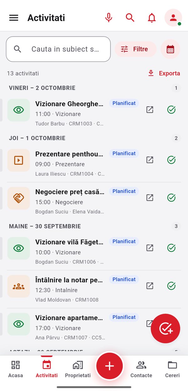 Ziua ta în aplicația SoftImobiliar CRM